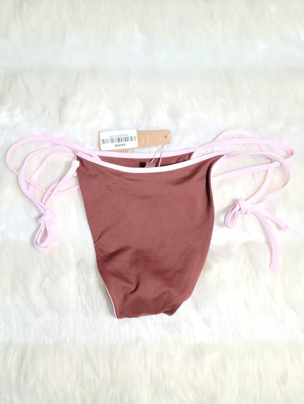 SKIMS Signature Swim Layer Tie Side Bikini Bottom Henna Contrast Medium NEW